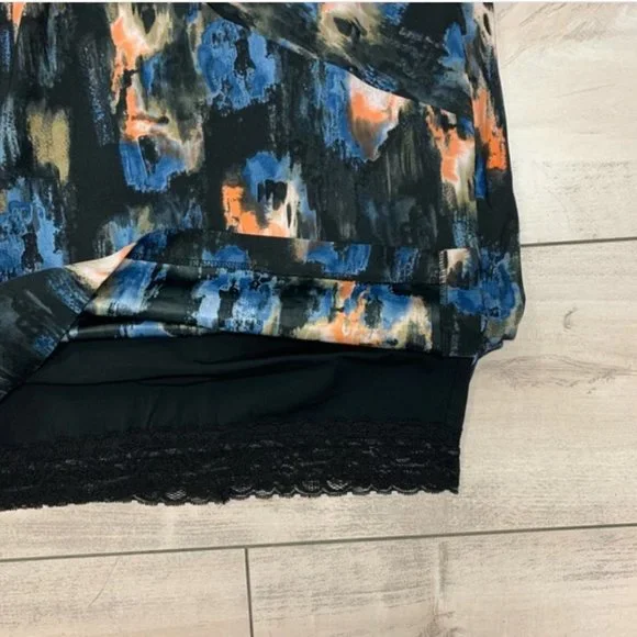 NYDJ navy multi ikat twist front dress 2P 6P 8P 10 - Picture 4 of 8